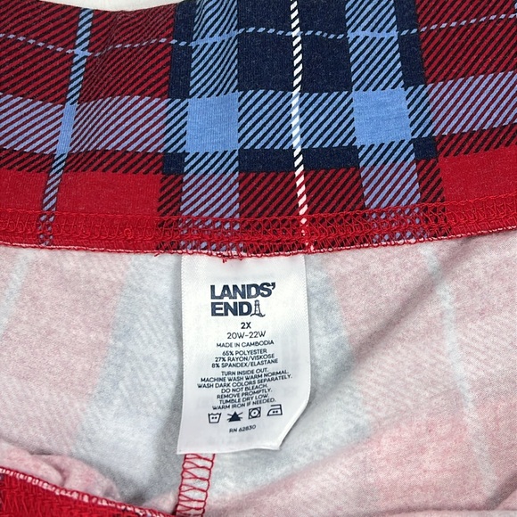 Lands End Women’s Plaid PJ Lounge Pants Size 2XL (20W-22W) - Picture 4 of 4